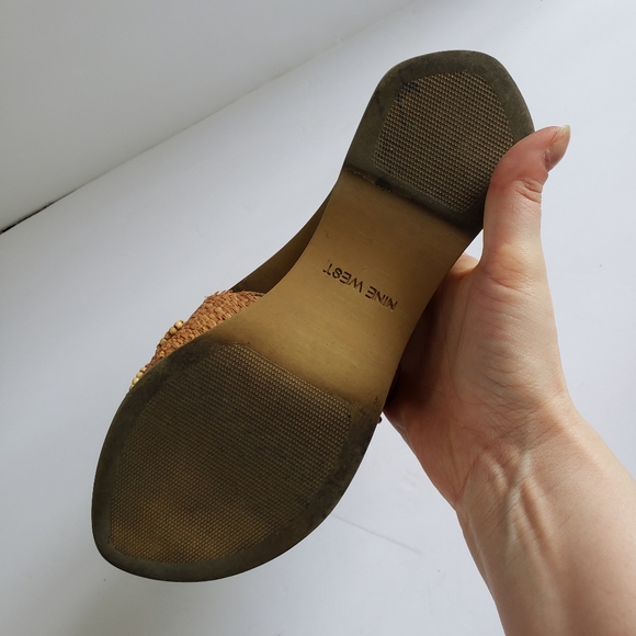 Nine West platform slide sandals wood and beads size 7 - Picture 8 of 9